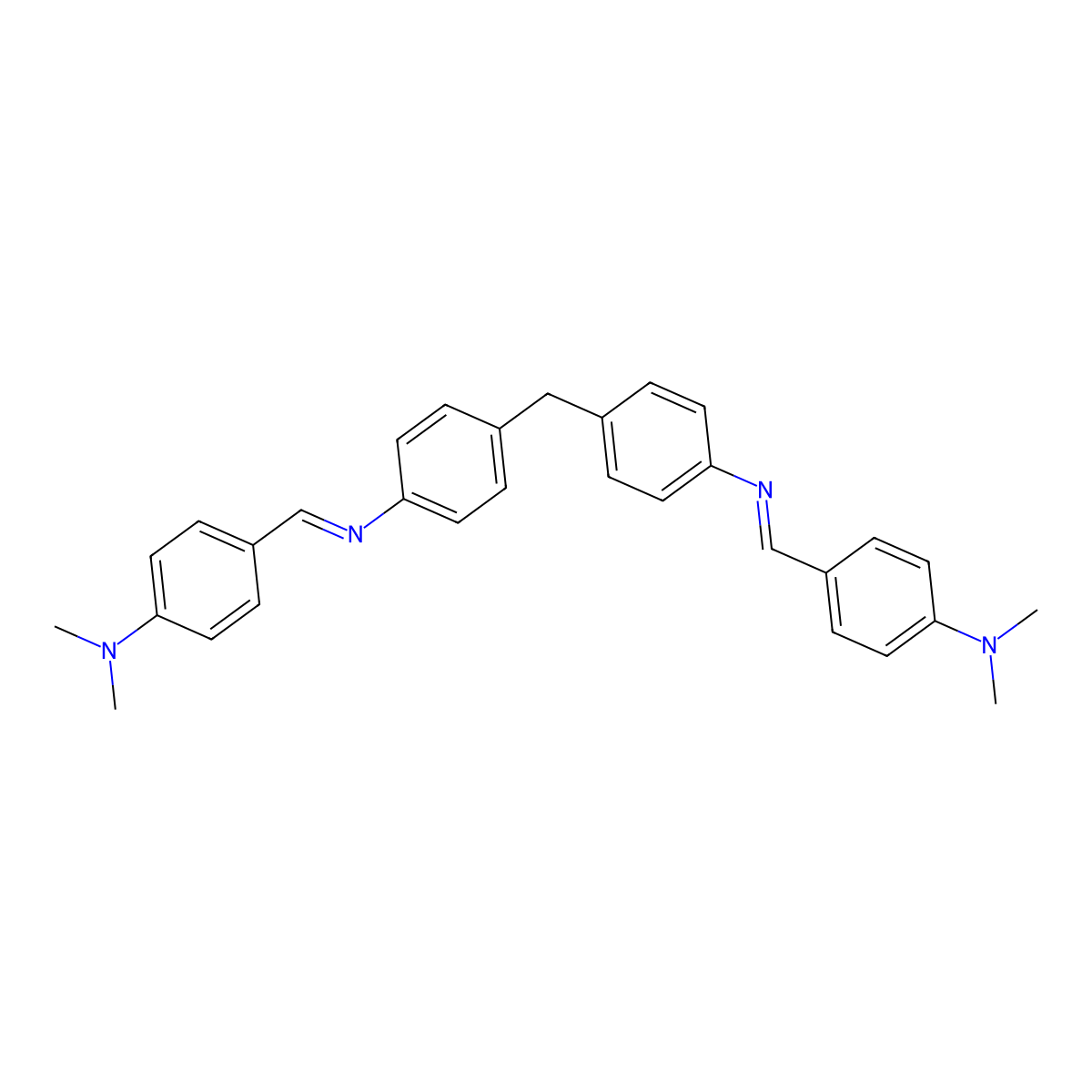Benzenamine, 4,4'-methylenebis[N-[[4-(dimethylamino)phenyl]methylene]- molecular structure, CAS 73384-89-1
