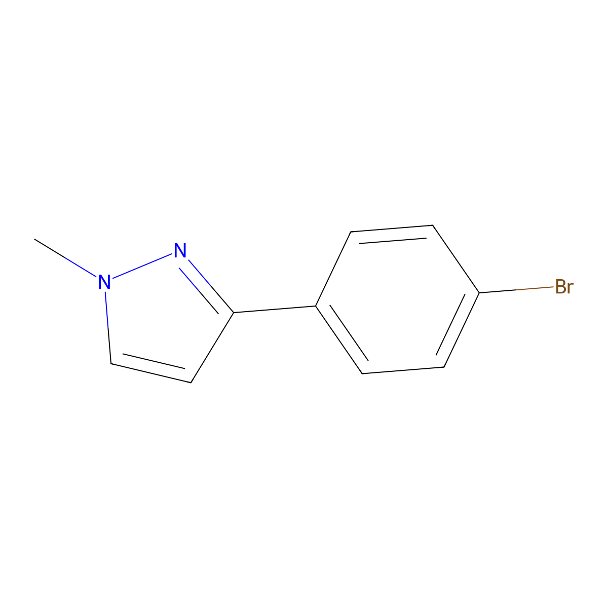 3-(4-Bromophenyl)-1-methyl-1H-pyrazole molecular structure, CAS 73387-51-6