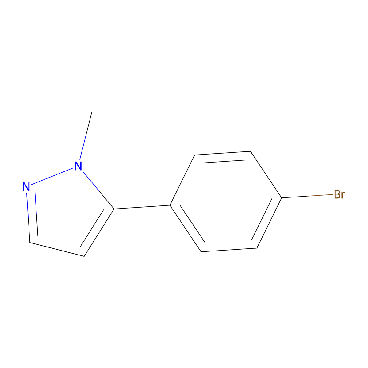 5-(4-Bromophenyl)-1-methyl-1H-pyrazole molecular structure, CAS 73387-52-7