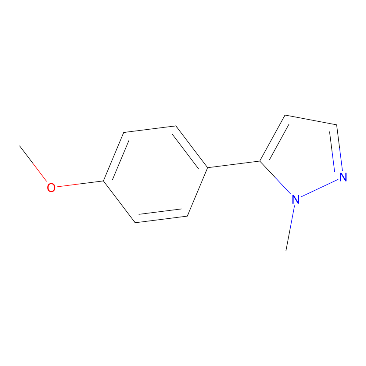 5-(4-Methoxyphenyl)-1-methyl-1H-pyrazole molecular structure, CAS 73387-58-3