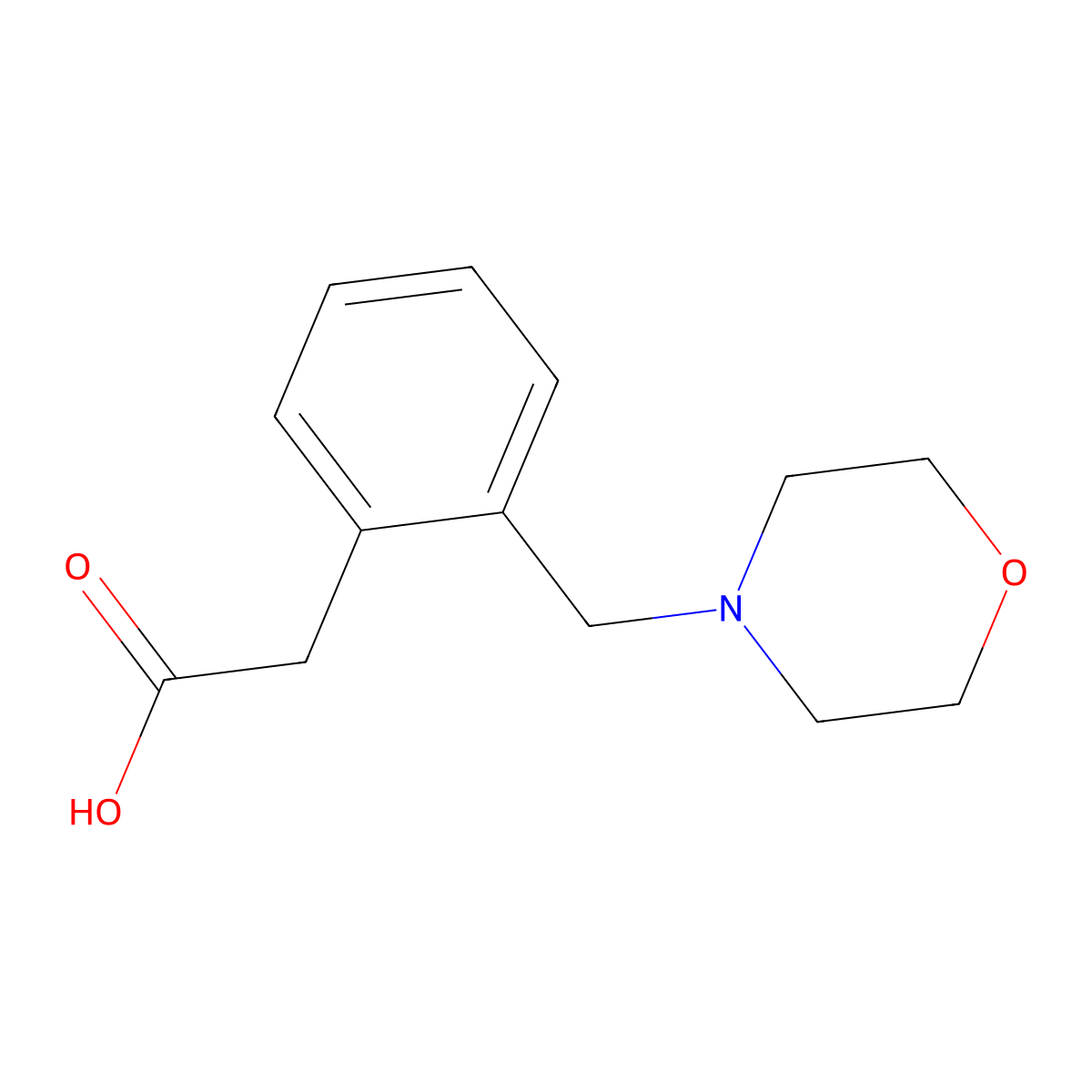2-[2-(Morpholinomethyl)phenyl]acetic acid molecular structure, CAS 73389-76-1