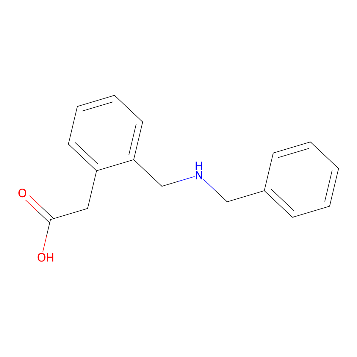 2-[[(Phenylmethyl)amino]methyl]benzeneacetic acid molecular structure, CAS 73389-78-3