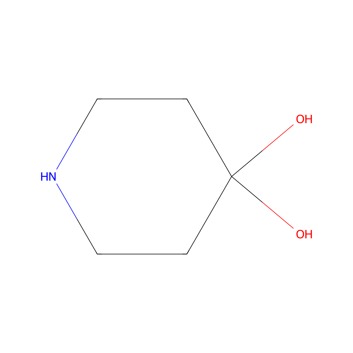 Piperidine-4,4-diol molecular structure, CAS 73390-11-1