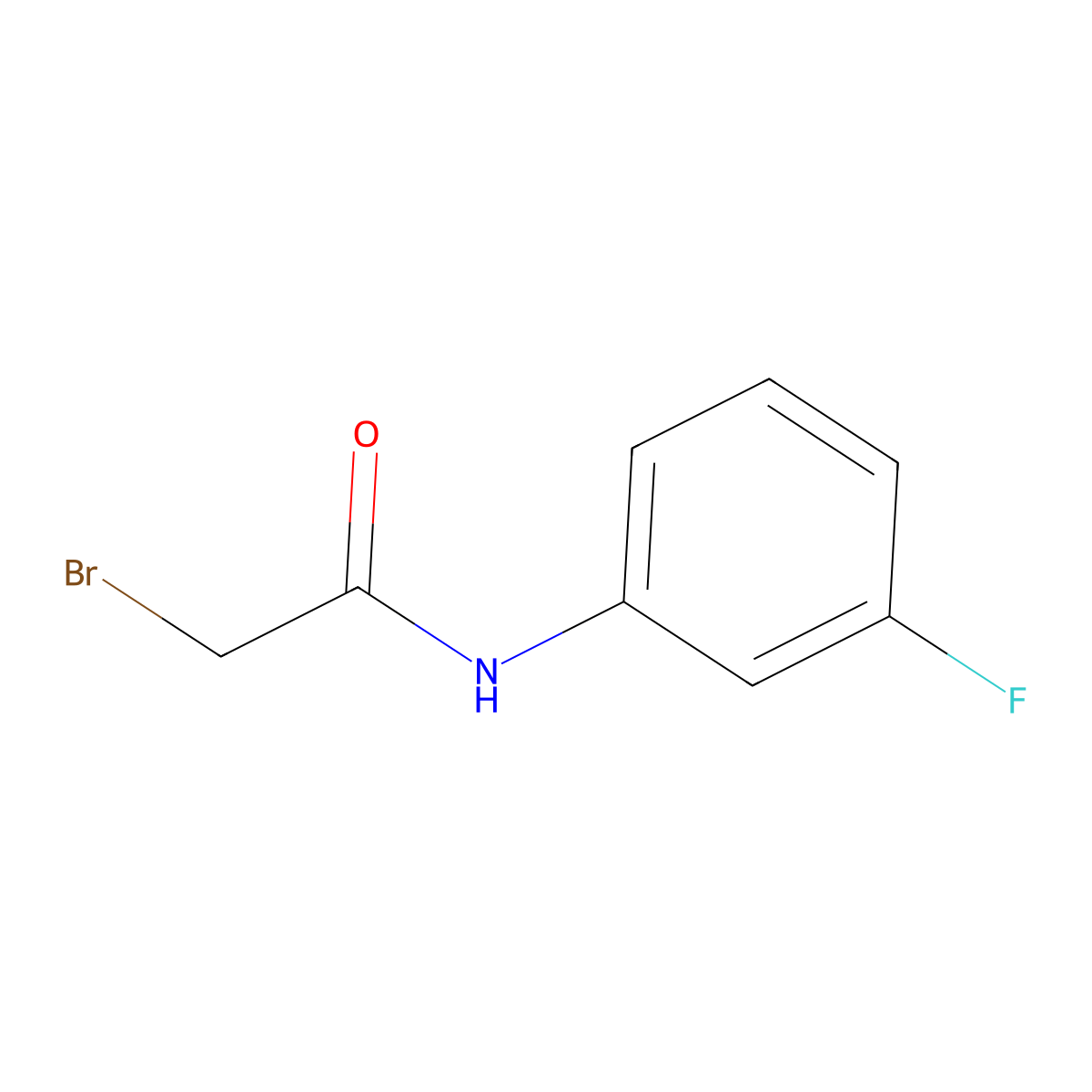 2-bromo-N-(3-fluorophenyl)acetamide molecular structure, CAS 73392-04-8