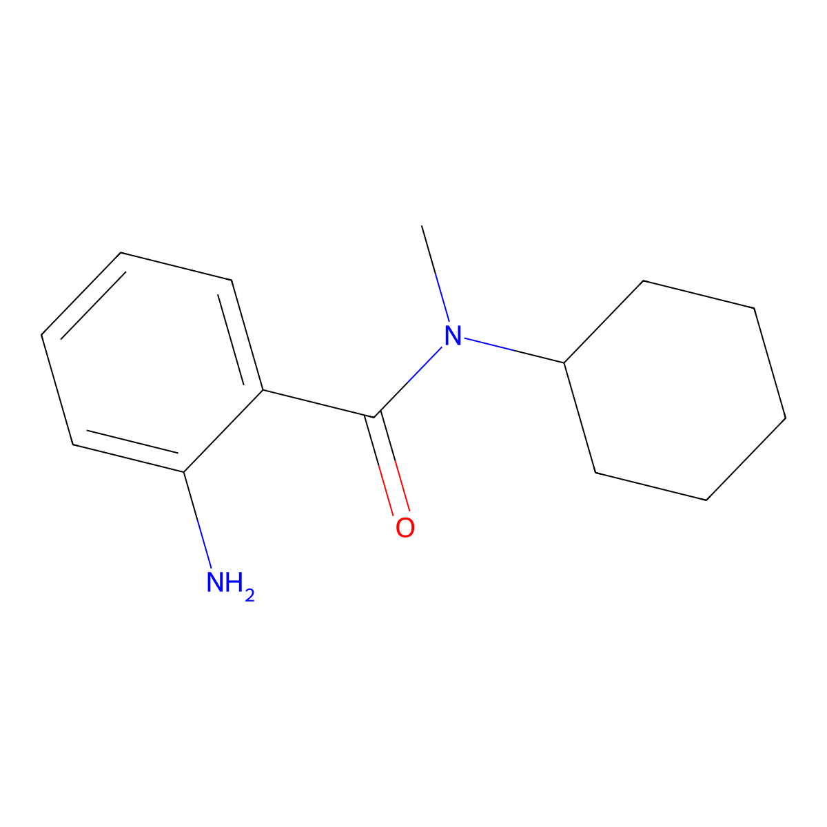 2-amino-N-cyclohexyl-N-methylbenzamide molecular structure, CAS 73393-40-5