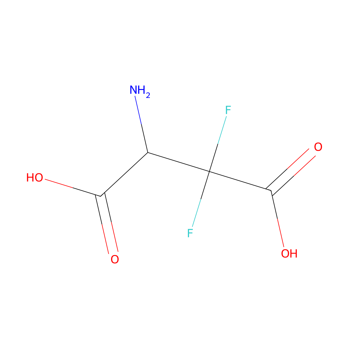 3-Amino-2,2-difluorobutanedioic acid molecular structure, CAS 73395-31-0