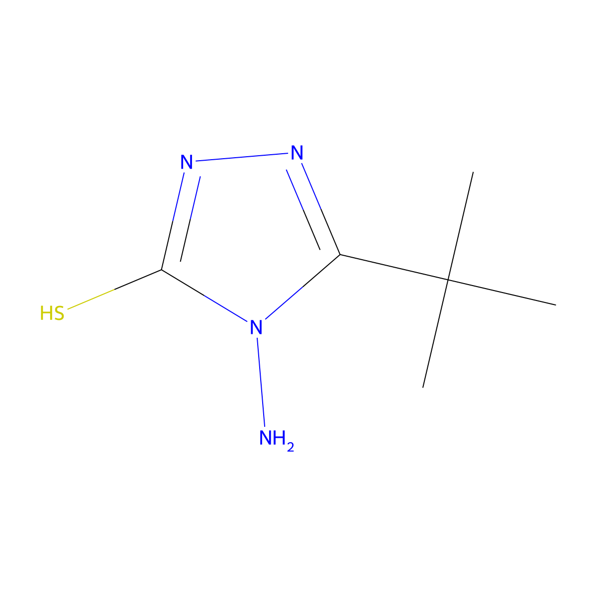 4-amino-5-tert-butyl-4H-1,2,4-triazole-3-thiol molecular structure, CAS 73396-58-4