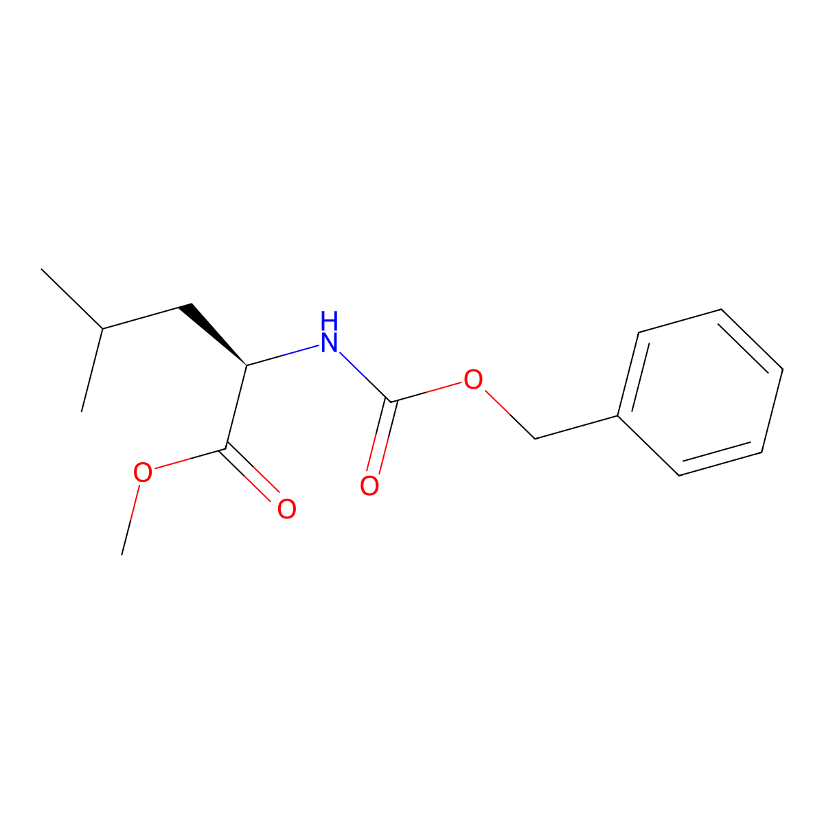 Methyl (2R)-2-{[(benzyloxy)carbonyl]amino}-4-methylpentanoate molecular structure, CAS 73397-22-5