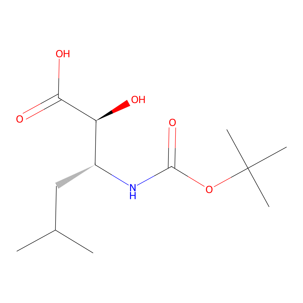 (2S,3R)-3-((tert-Butoxycarbonyl)amino)-2-hydroxy-5-methylhexanoic acid molecular structure, CAS 73397-25-8