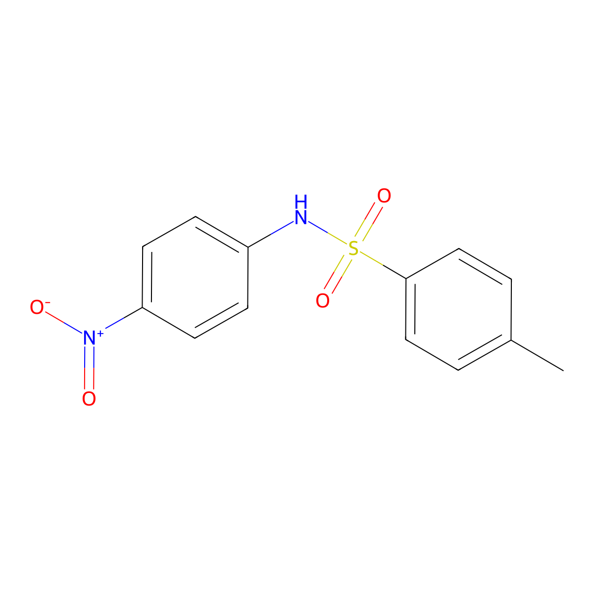Benzenesulfonamide, 4-methyl-N-(4-nitrophenyl)- molecular structure, CAS 734-25-8
