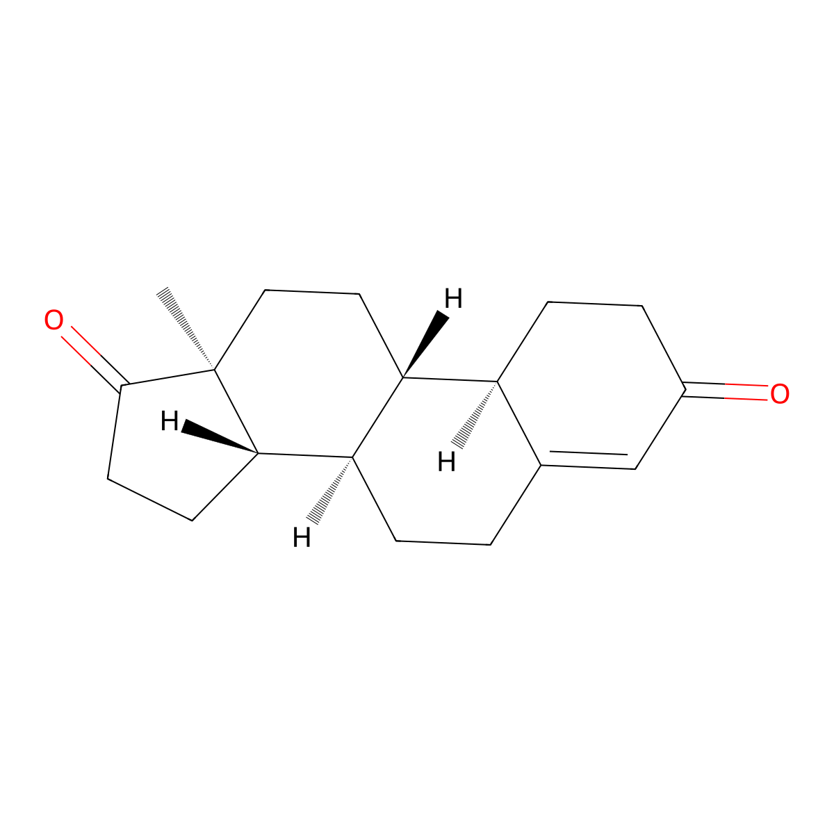 (+)-Estr-4-ene-3,17-dione molecular structure, CAS 734-32-7