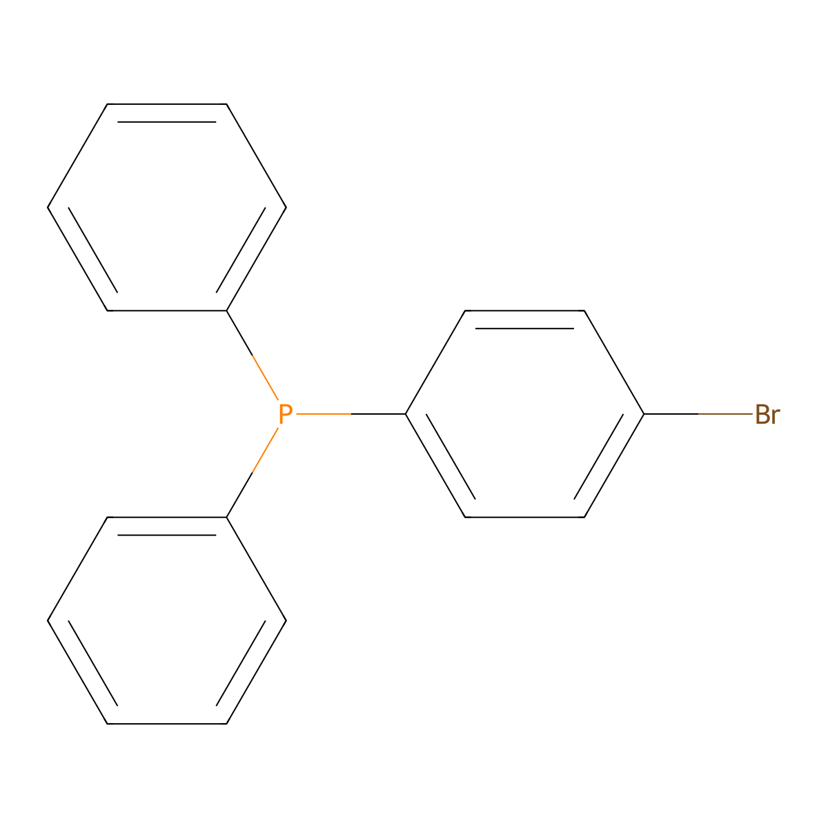 (4-Bromophenyl)diphenylphosphine molecular structure, CAS 734-59-8