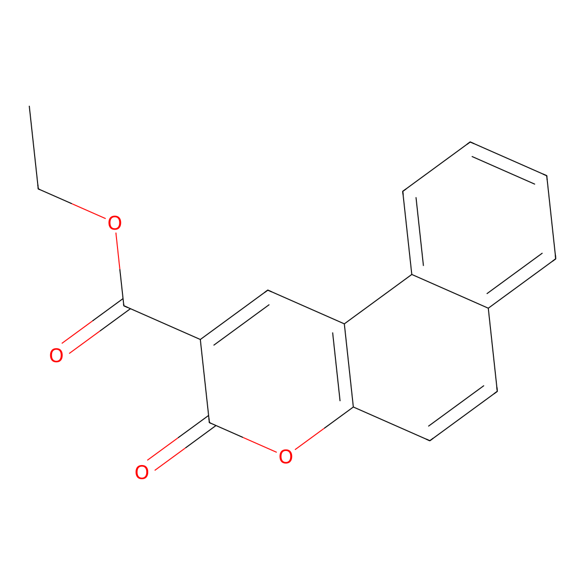 Ethyl 3-oxo-3H-naphtho(2,1-b)pyran-2-carboxylate molecular structure, CAS 734-88-3