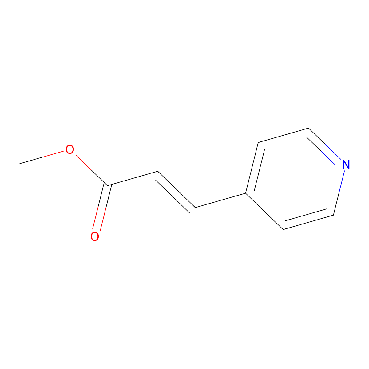 Methyl (2E)-3-(4-pyridinyl)-2-propenoate molecular structure, CAS 7340-34-3