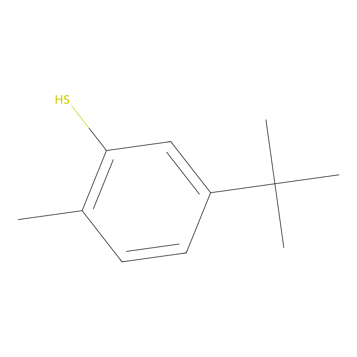2-Methyl-5-tert-butylthiophenol molecular structure, CAS 7340-90-1