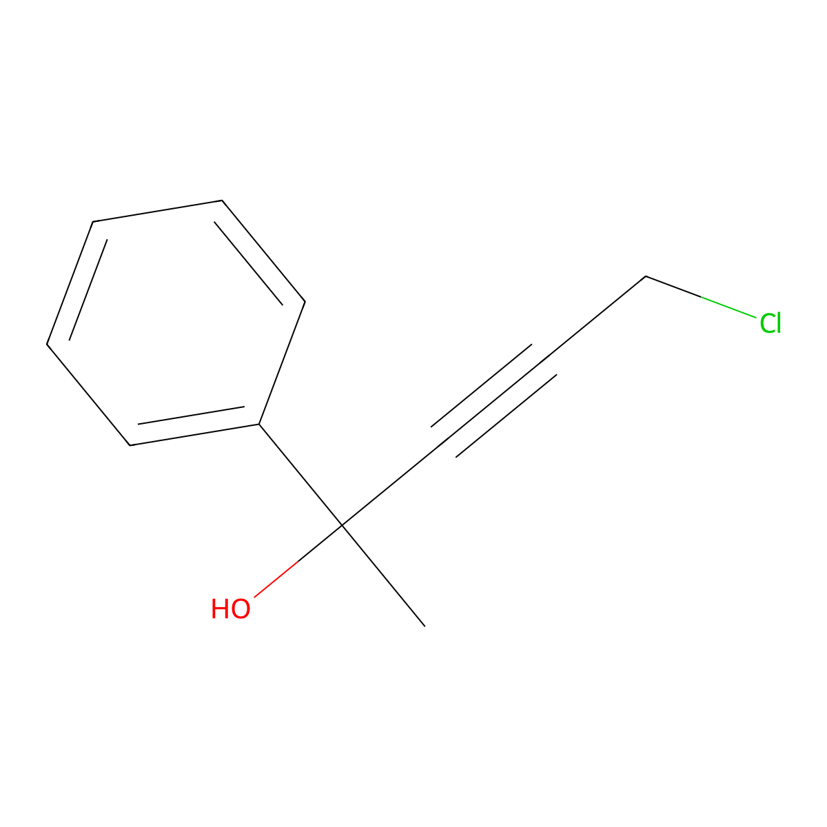 5-Chloro-2-phenylpent-3-YN-2-OL molecular structure, CAS 73400-15-4