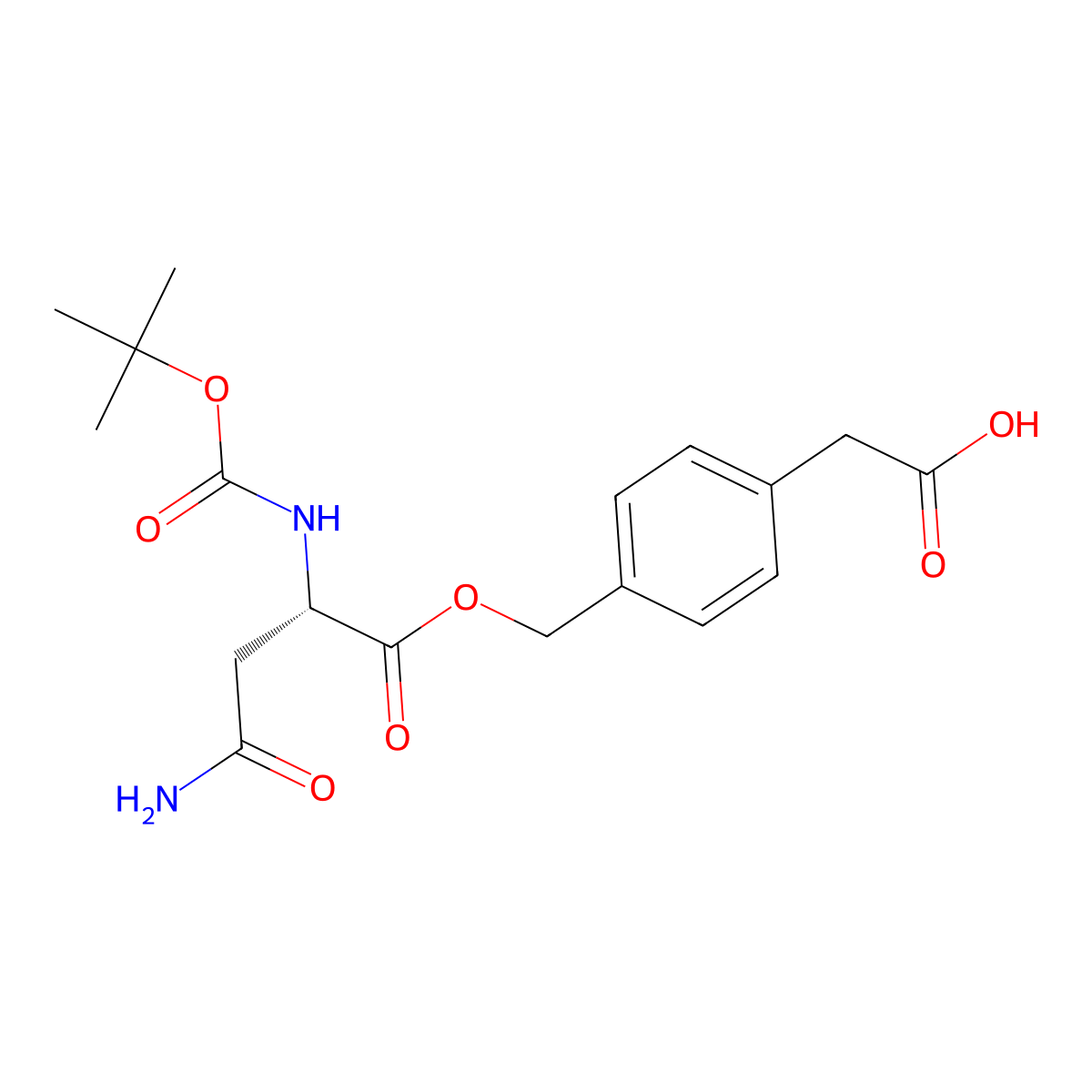 Boc-L-Asn-O-CH2-Ph-CH2-COOH molecular structure, CAS 73401-72-6
