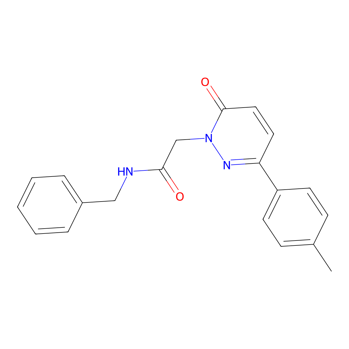 N-benzyl-2-[3-(4-methylphenyl)-6-oxopyridazin-1-yl]acetamide molecular structure, CAS 73402-32-1