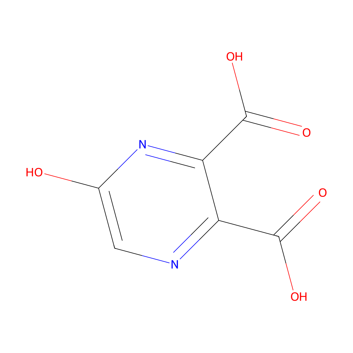 5-Hydroxypyrazine-2,3-dicarboxylic acid molecular structure, CAS 73403-48-2