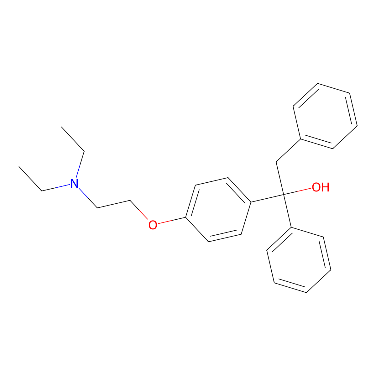 alpha-(4-(2-(Diethylamino)ethoxy)phenyl)-alpha-phenylbenzeneethanol molecular structure, CAS 73404-00-9