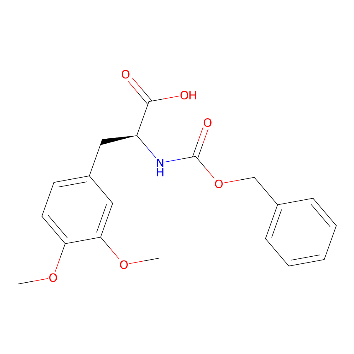 (2S)-2-{[(benzyloxy)carbonyl]amino}-3-(3,4-dimethoxyphenyl)propanoic acid molecular structure, CAS 73404-23-6