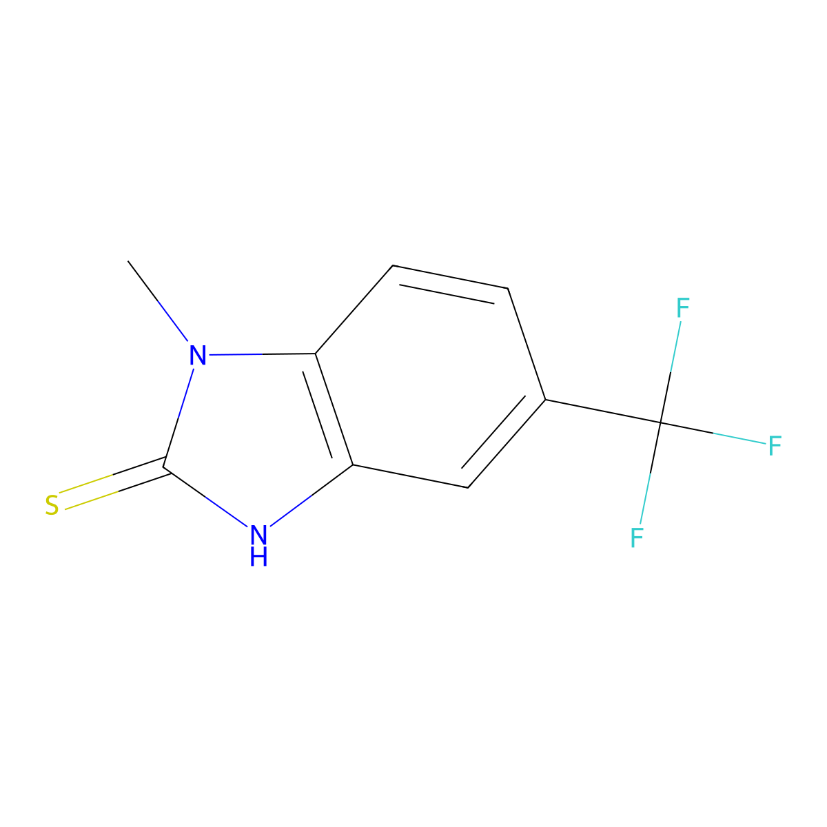 1-Methyl-5-(trifluoromethyl)-2,3-dihydro-1H-benzo[d]imidazole-2-thione molecular structure, CAS 7341-87-9