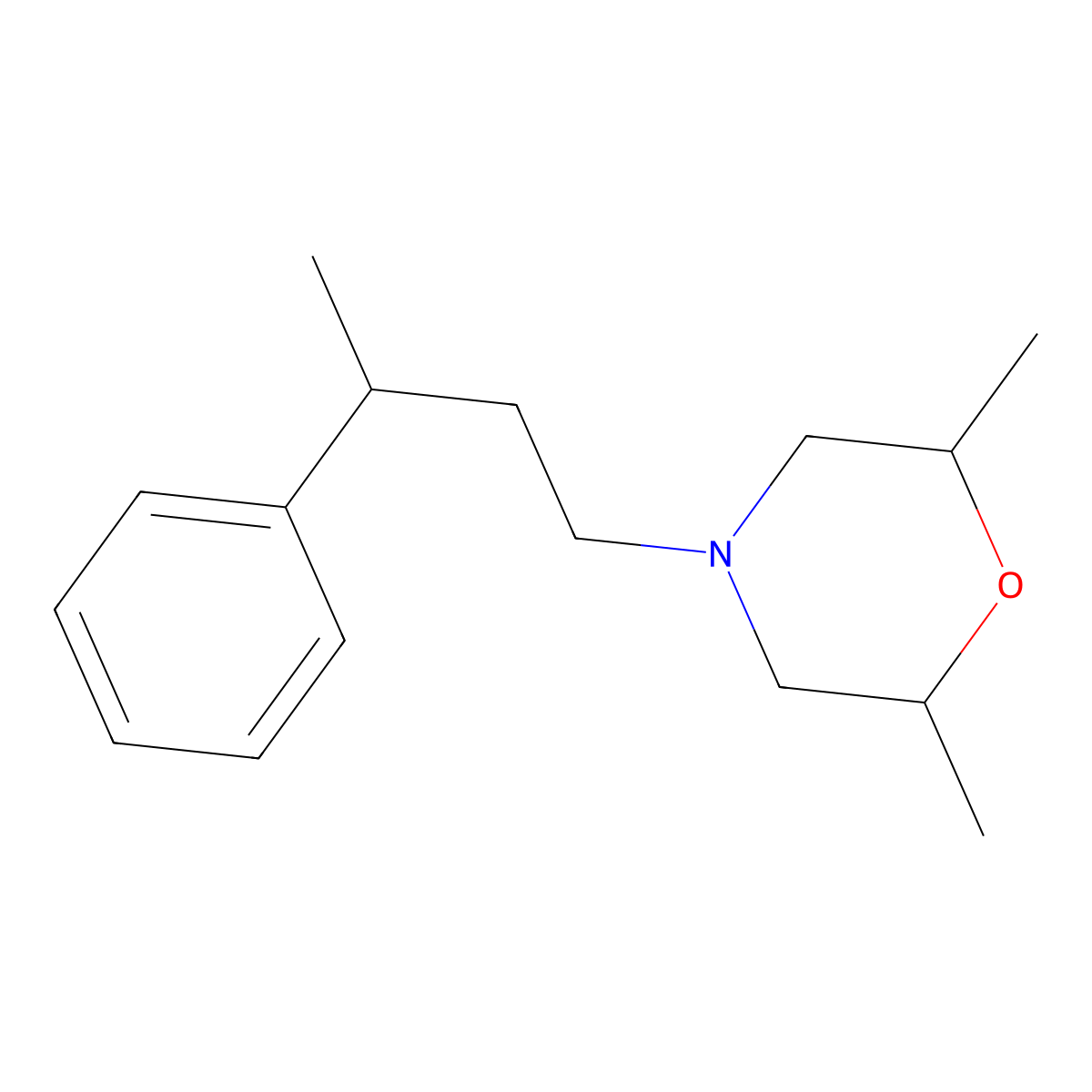 Morpholine, 2,6-dimethyl-4-(3-phenylbutyl)- molecular structure, CAS 73414-15-0