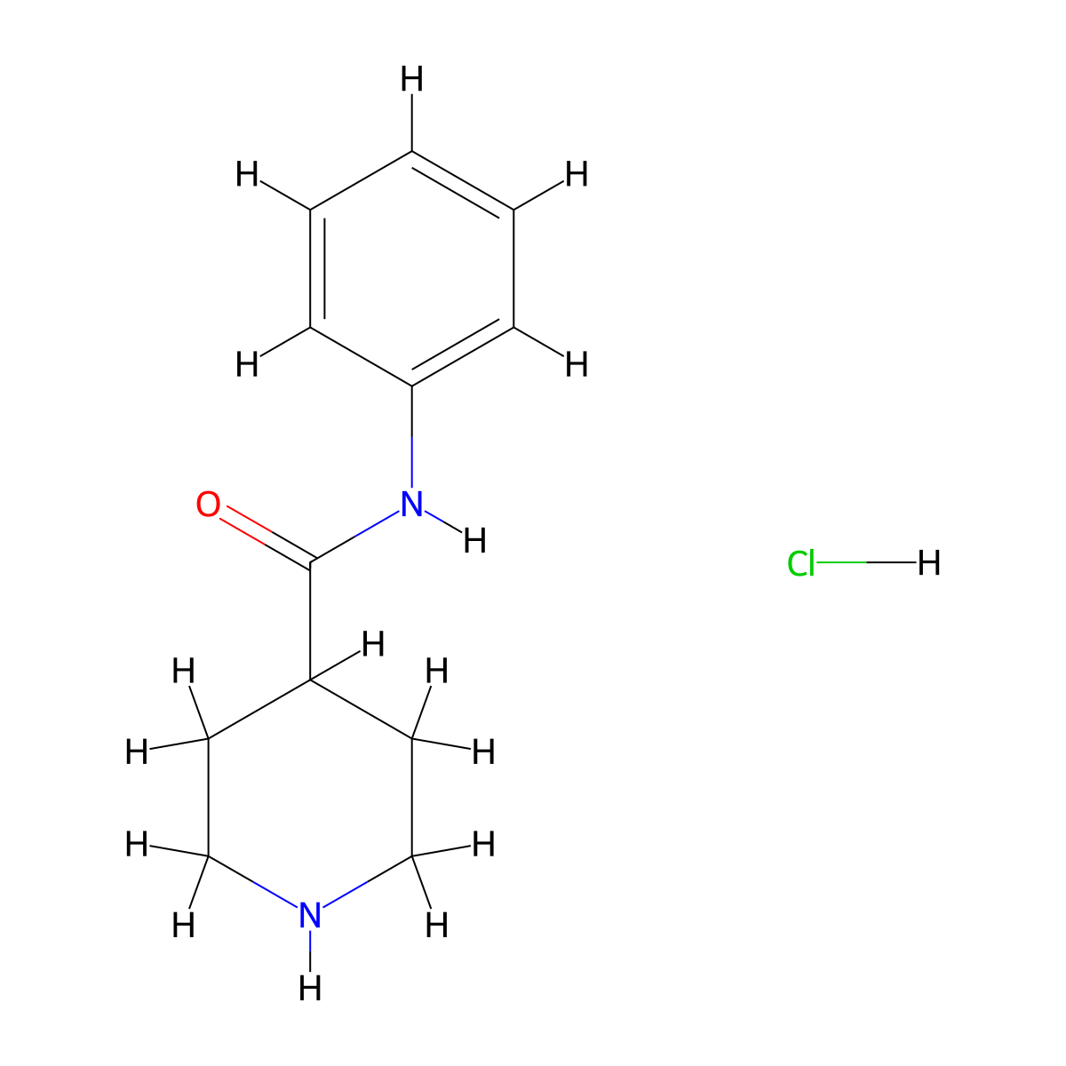N-Phenyl-4-piperidinecarboxamide hydrochloride molecular structure, CAS 73415-54-0