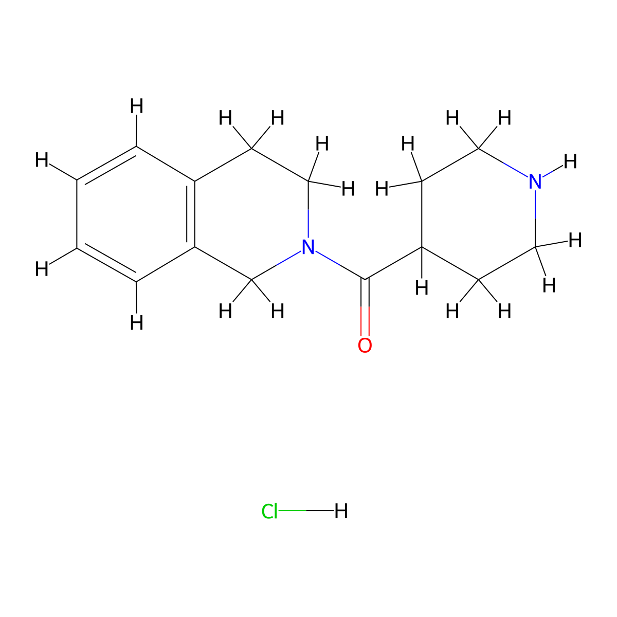 2-(Piperidine-4-carbonyl)-1,2,3,4-tetrahydroisoquinoline hydrochloride molecular structure, CAS 73415-60-8