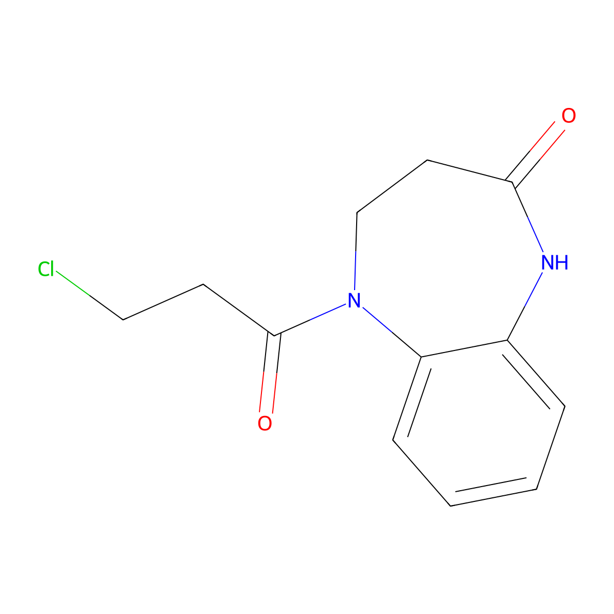 5-(3-chloropropanoyl)-1,3,4,5-tetrahydro-2H-1,5-benzodiazepin-2-one molecular structure, CAS 73416-93-0