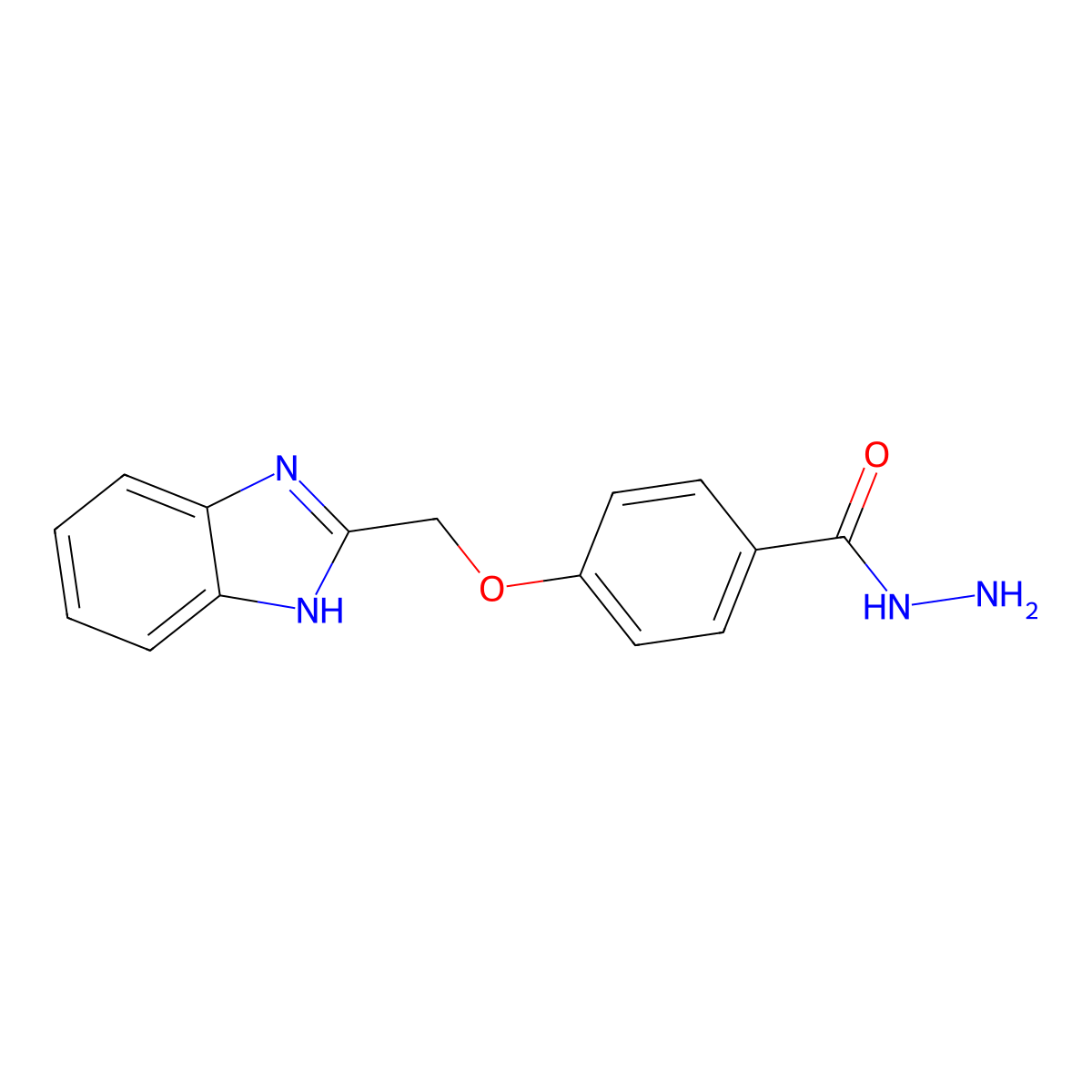4-(1H-Benzimidazol-2-ylmethoxy)benzohydrazide molecular structure, CAS 73418-54-9