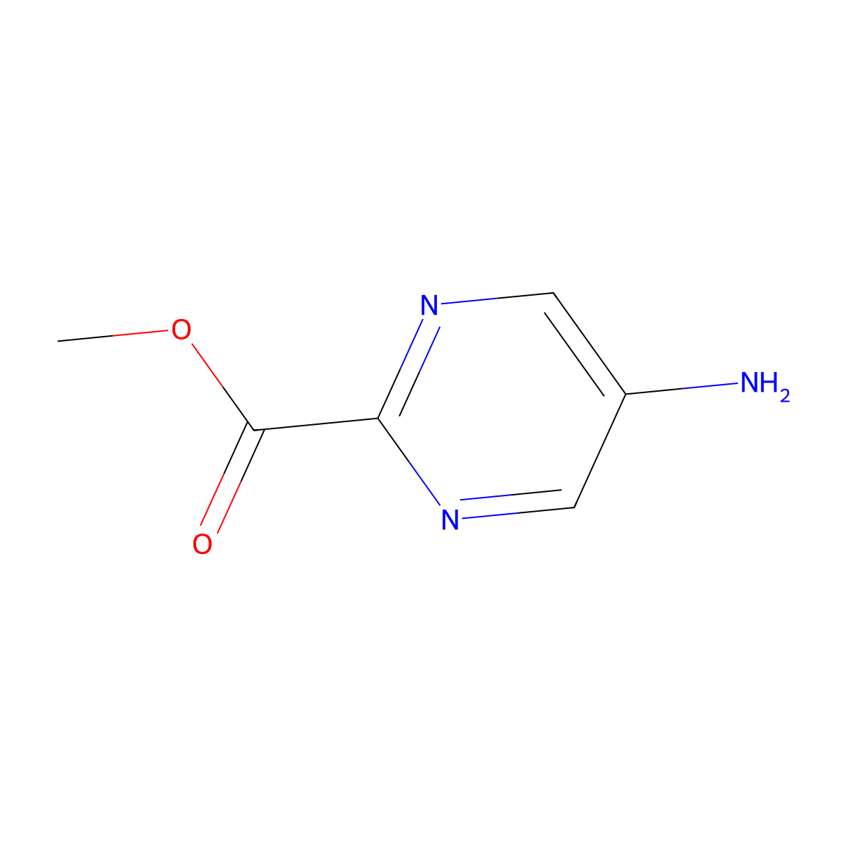 Methyl 5-aminopyrimidine-2-carboxylate molecular structure, CAS 73418-88-9