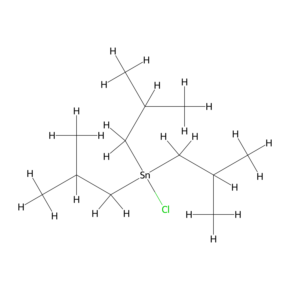 Chlorotris(2-methylpropyl)stannane molecular structure, CAS 7342-38-3