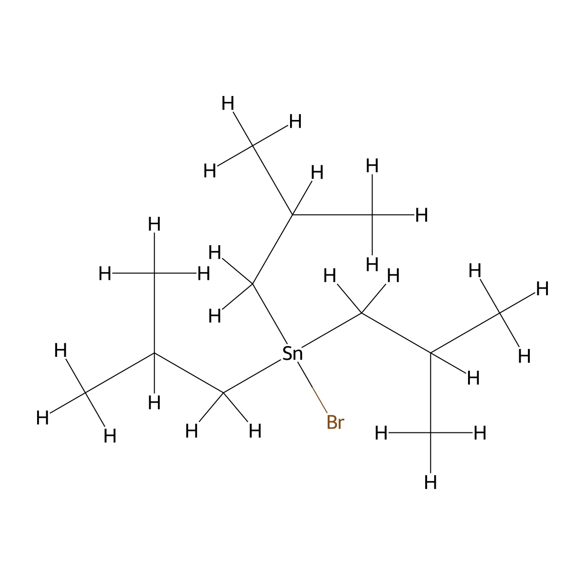 Triisobutyltin bromide molecular structure, CAS 7342-39-4