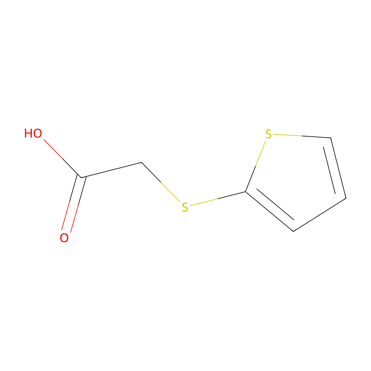 2-(2-Thienylthio)acetic acid molecular structure, CAS 7342-42-9