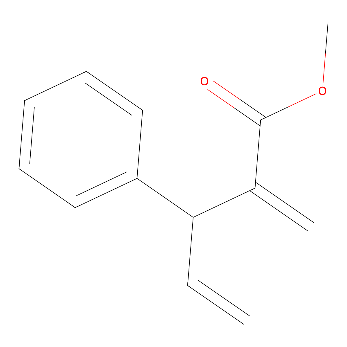 Methyl 2-methylidene-3-phenylpent-4-enoate molecular structure, CAS 73421-20-2