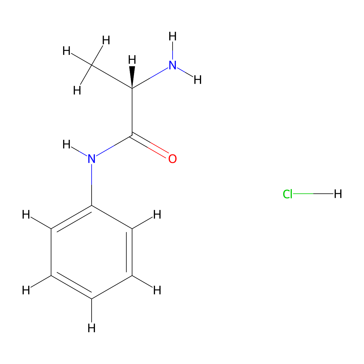 (2S)-2-amino-N-phenylpropanamidehydrochloride molecular structure, CAS 73426-52-5