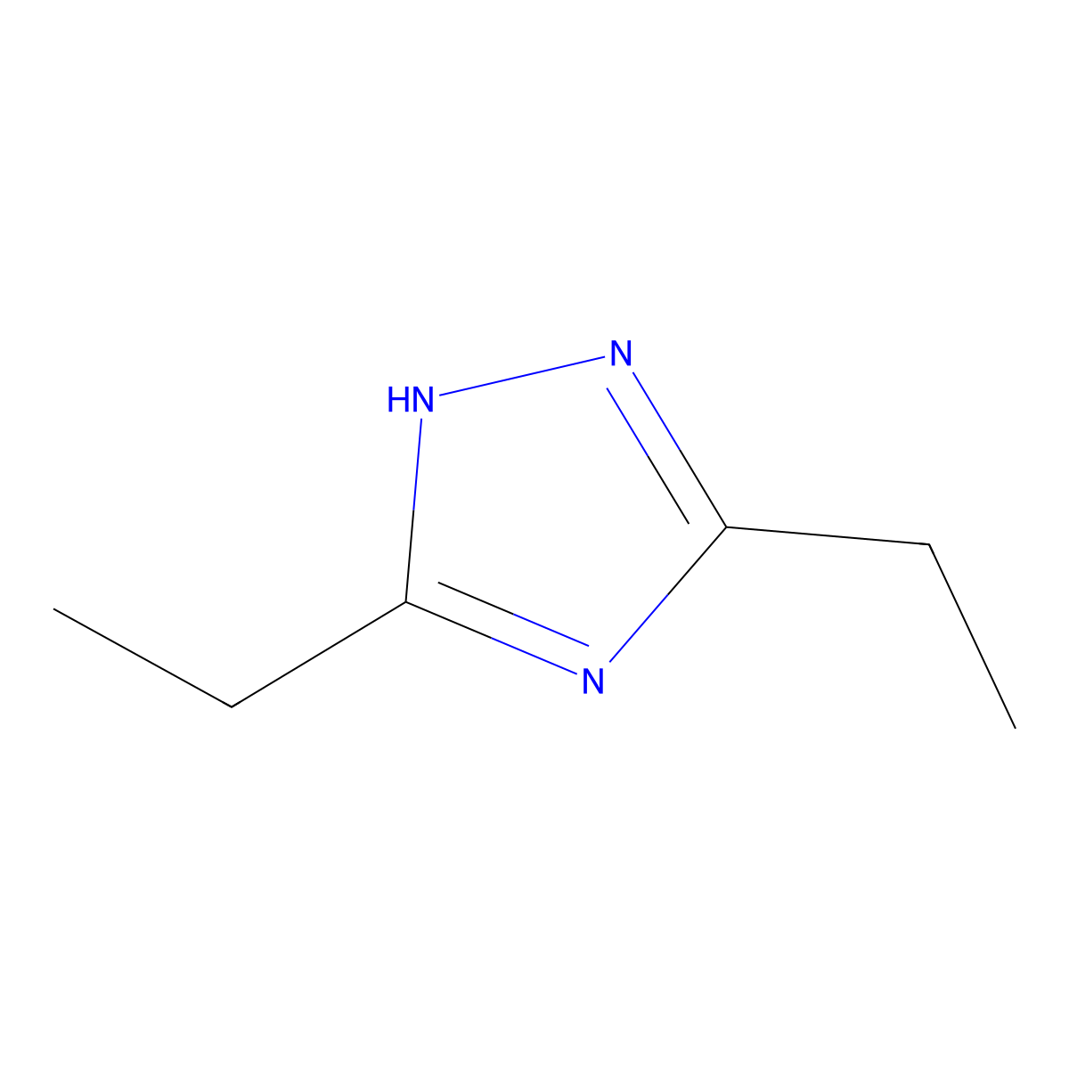 3,5-diethyl-1H-1,2,4-triazole molecular structure, CAS 7343-35-3