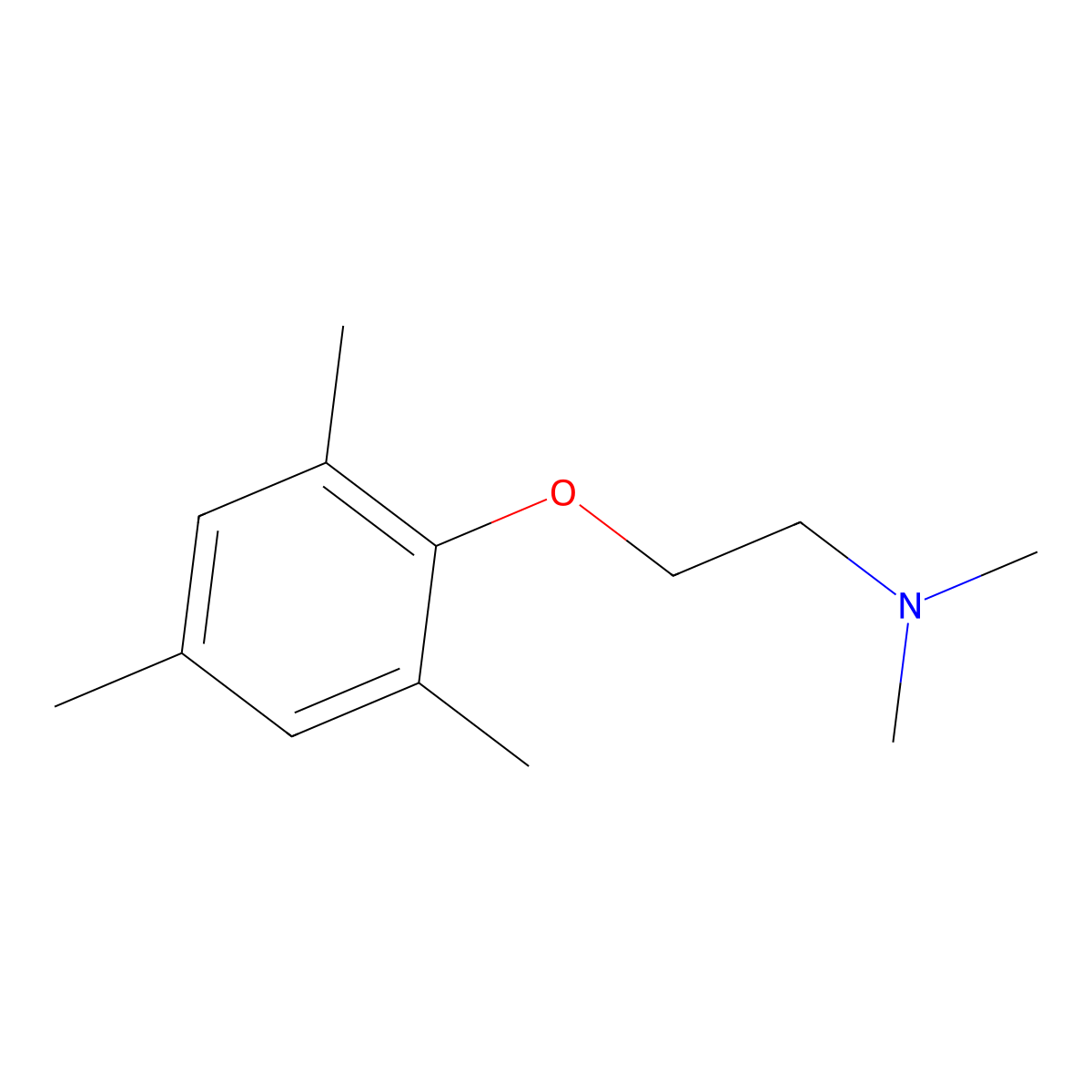 N,N-dimethyl-2-(2,4,6-trimethylphenoxy)ethanamine molecular structure, CAS 73431-15-9