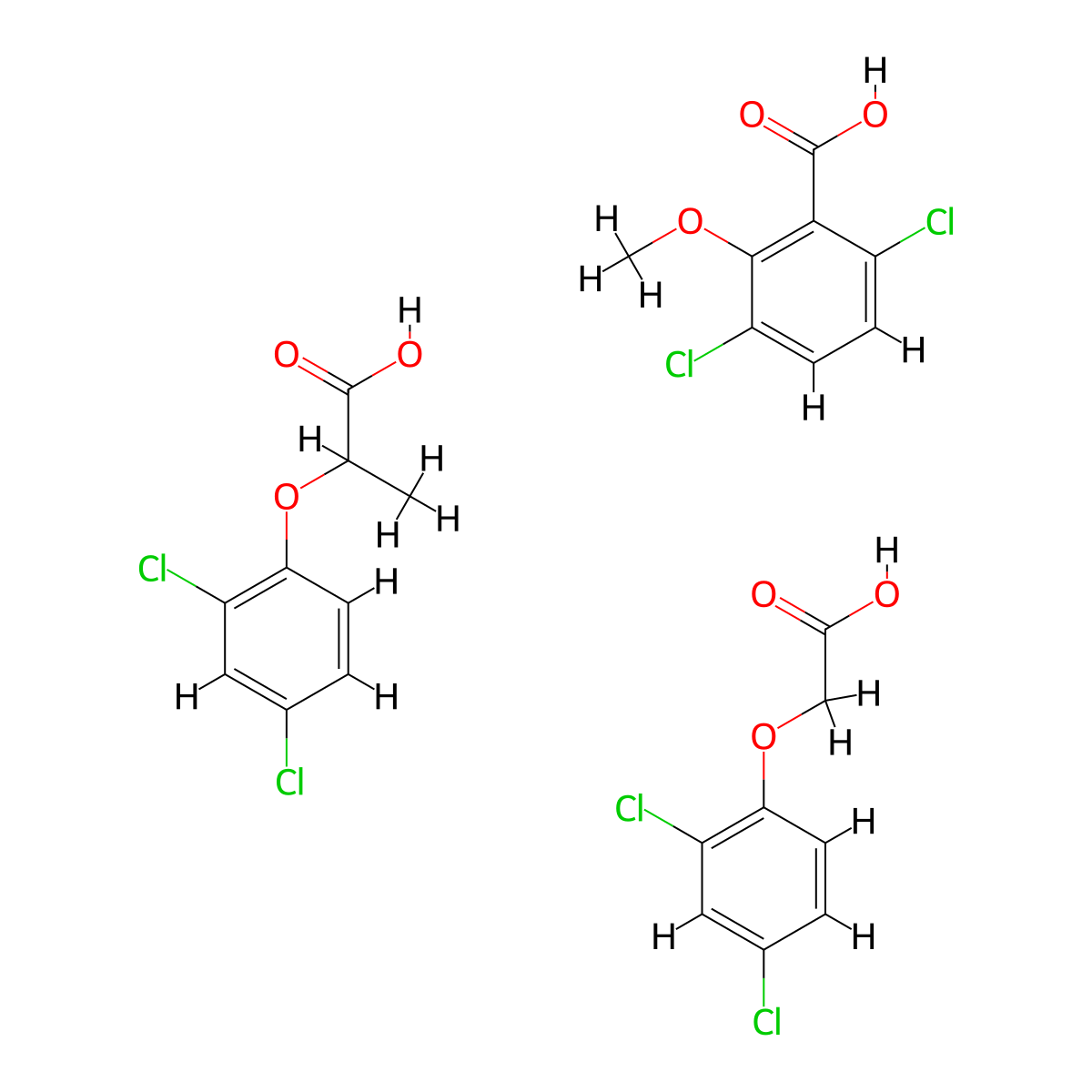 Benzoic acid, 3,6-dichloro-2-methoxy-, mixt. with (2,4-dichlorophenoxy)acetic acid and 2-(2,4-dichlorophenoxy)propanoic acid molecular structure, CAS 73432-74-3