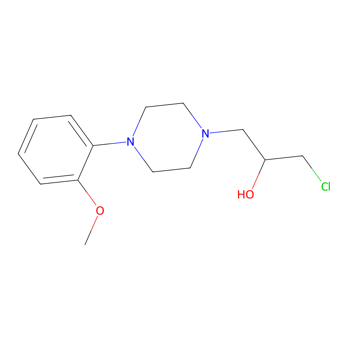 1-Chloro-3-(4-(2-methoxyphenyl)piperazin-1-yl)propan-2-ol molecular structure, CAS 73438-28-5