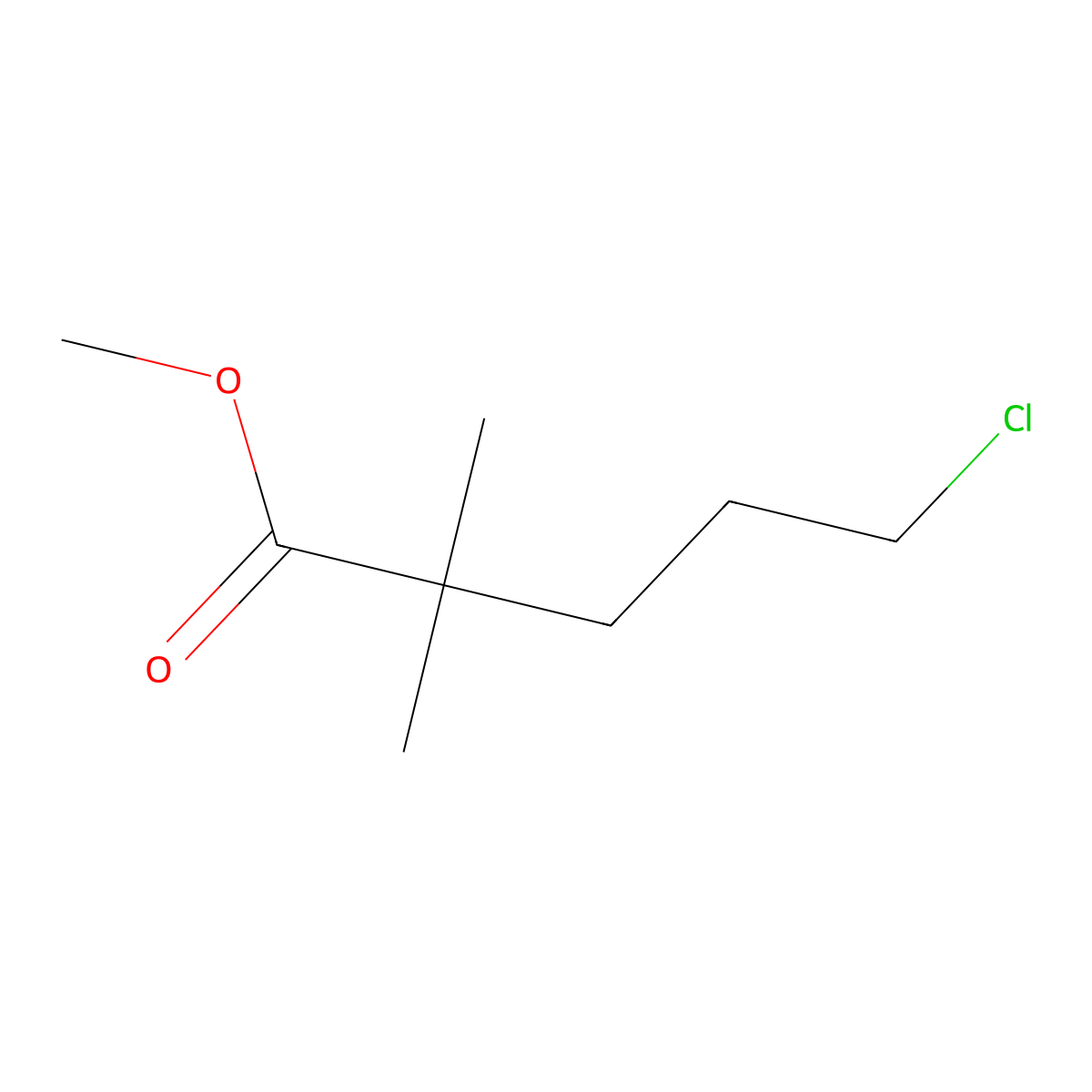Methyl 5-chloro-2,2-dimethylpentanoate molecular structure, CAS 73441-42-6