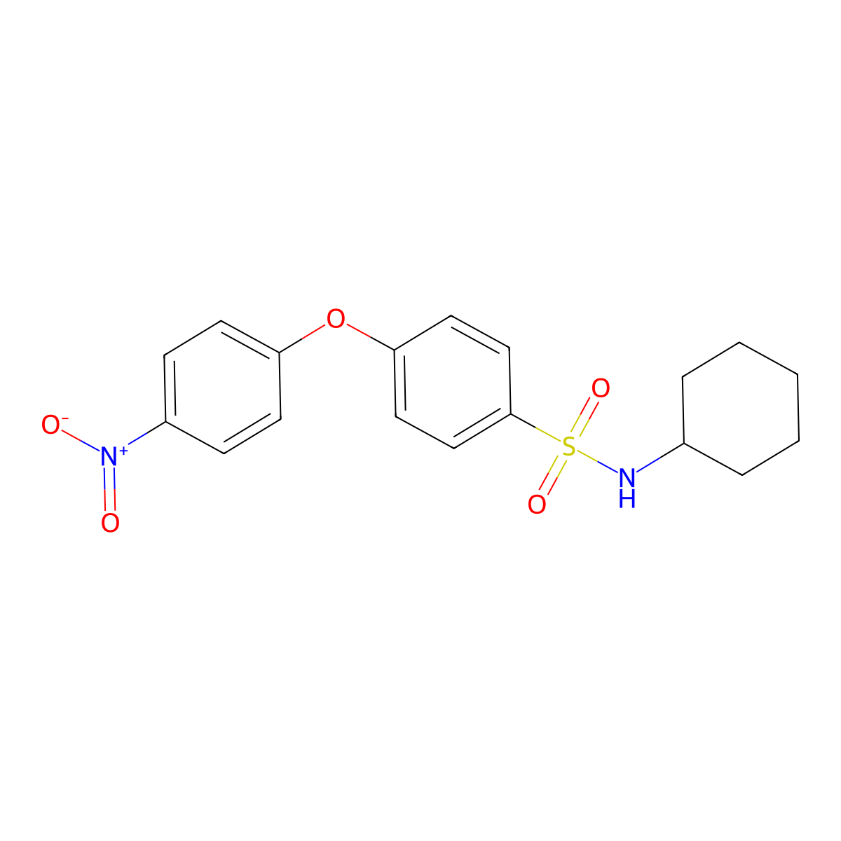 N-cyclohexyl-4-(4-nitrophenoxy)benzenesulfonamide molecular structure, CAS 73441-72-2