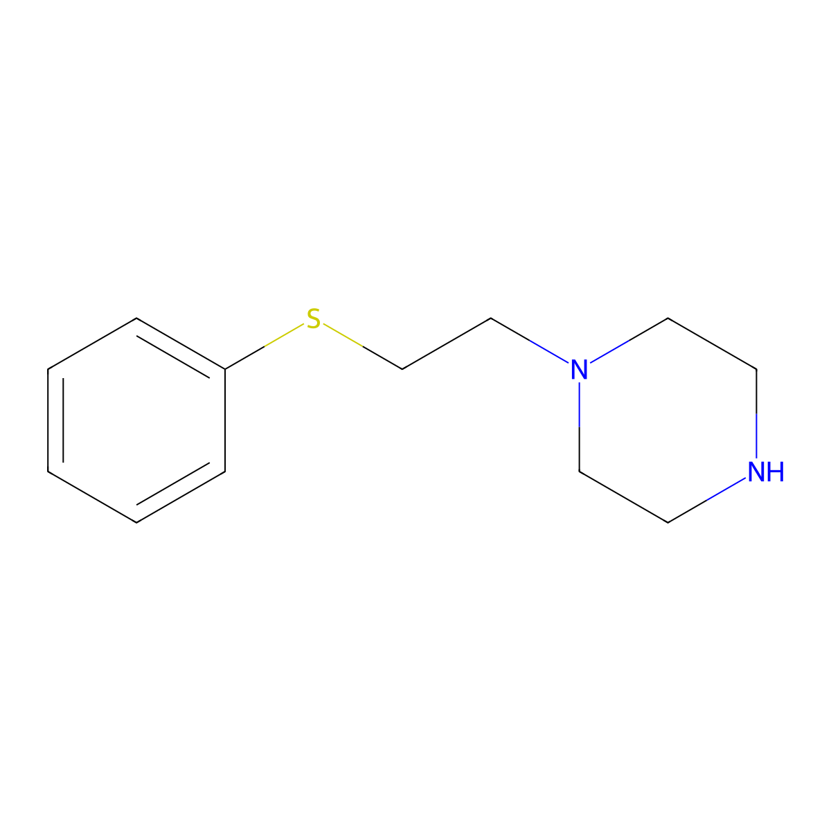 Piperazine, 1-[2-(phenylthio)ethyl]- molecular structure, CAS 73446-34-1