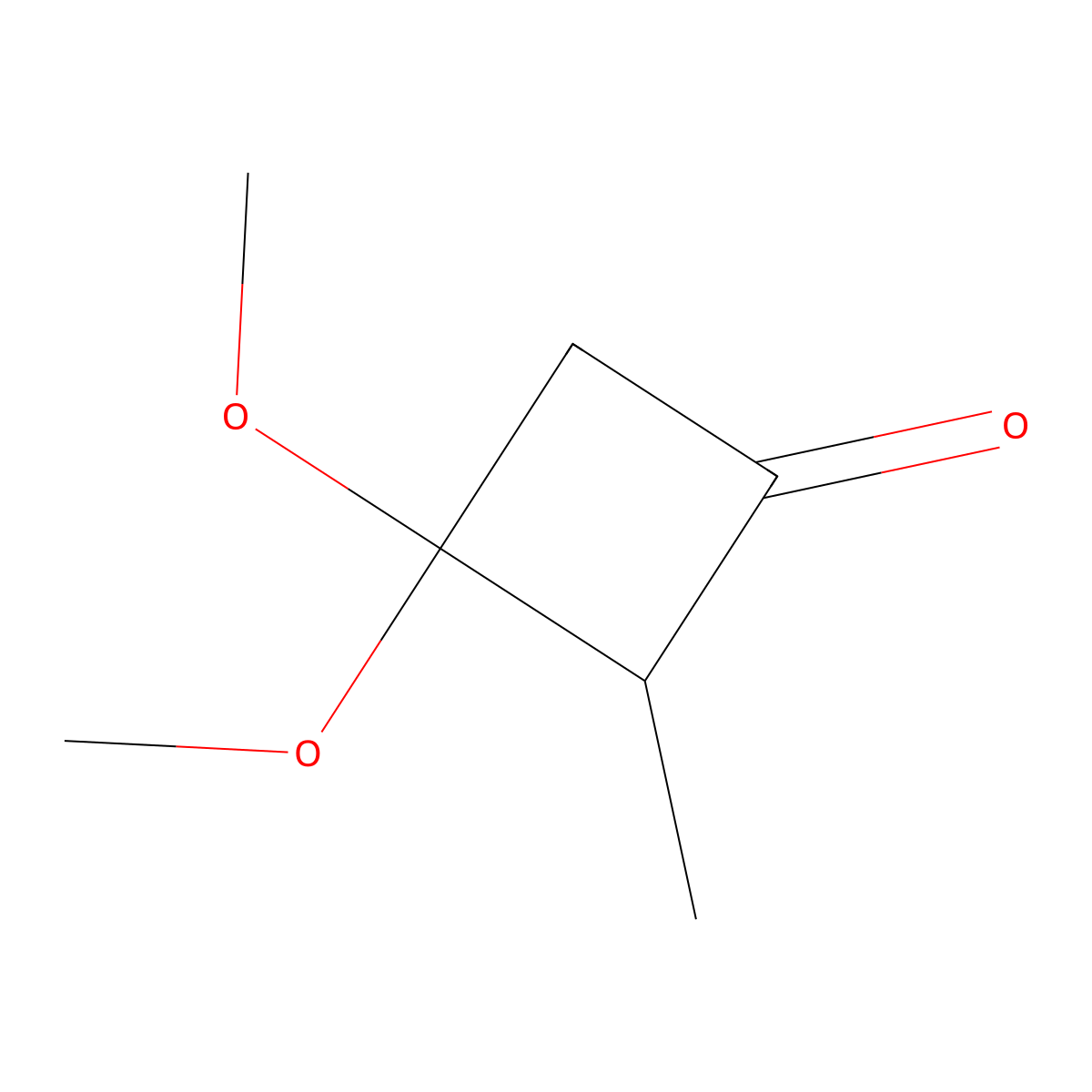 3,3-Dimethoxy-2-methylcyclobutan-1-one molecular structure, CAS 73446-83-0