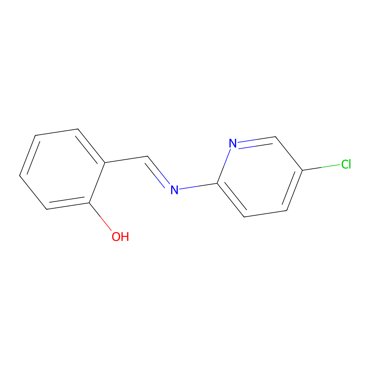 2-((5-Chloro-pyridin-2-ylimino)-methyl)-phenol molecular structure, CAS 73446-98-7