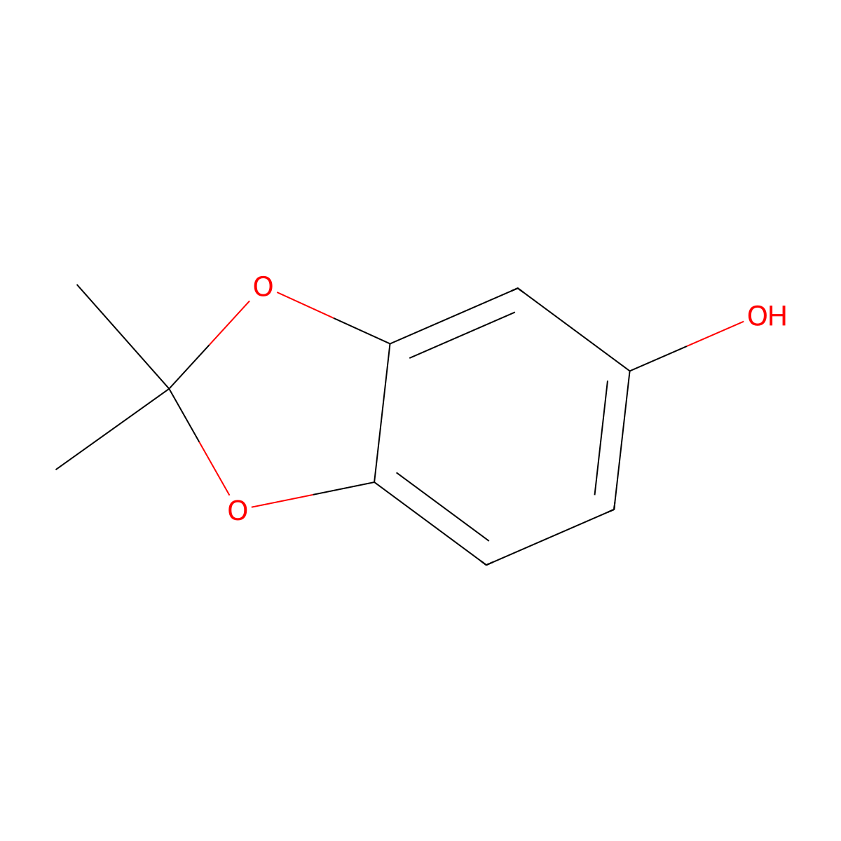 2,2-Dimethyl-1,3-dioxaindan-5-ol molecular structure, CAS 73447-99-1