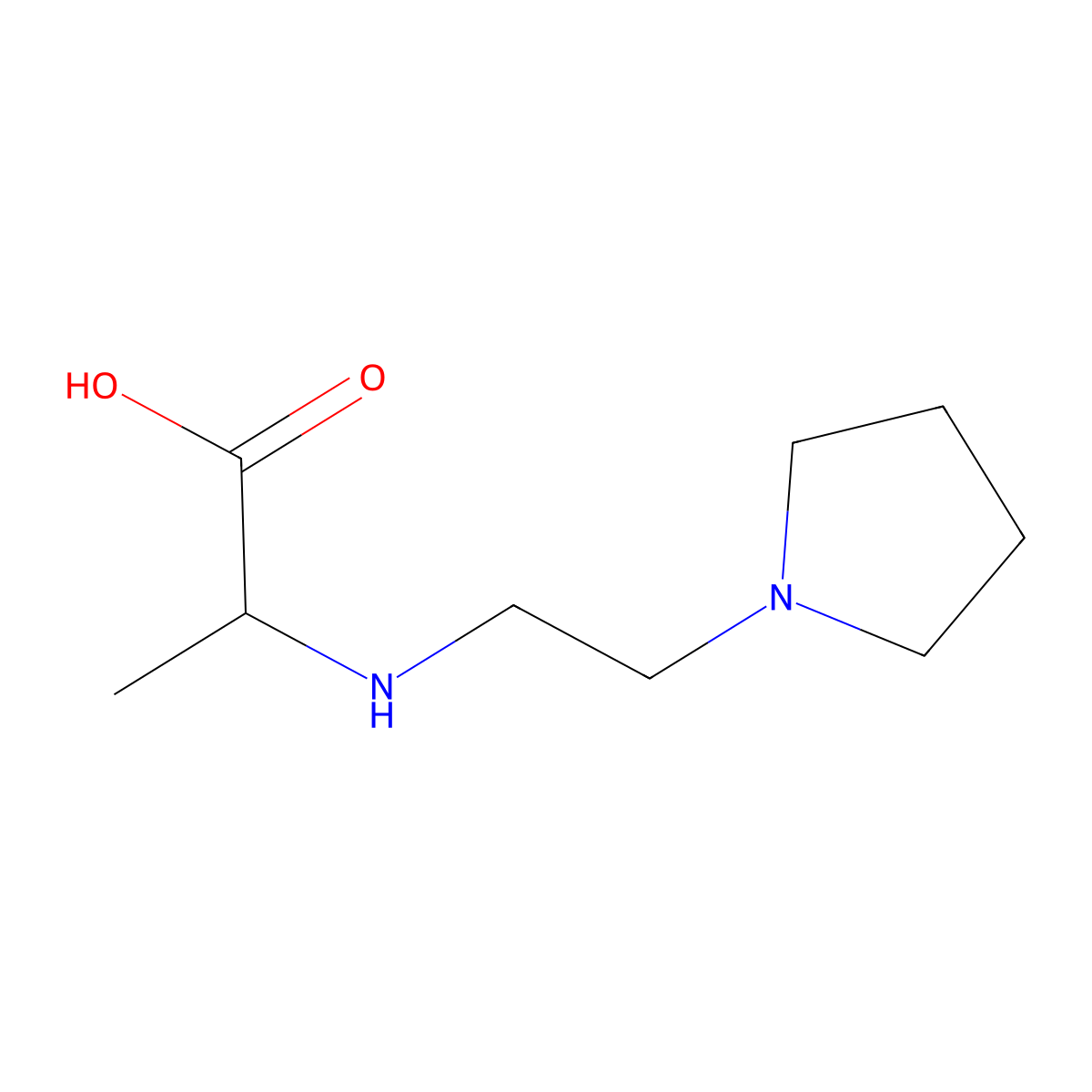 2-{[2-(Pyrrolidin-1-yl)ethyl]amino}propanoic acid molecular structure, CAS 734470-18-9