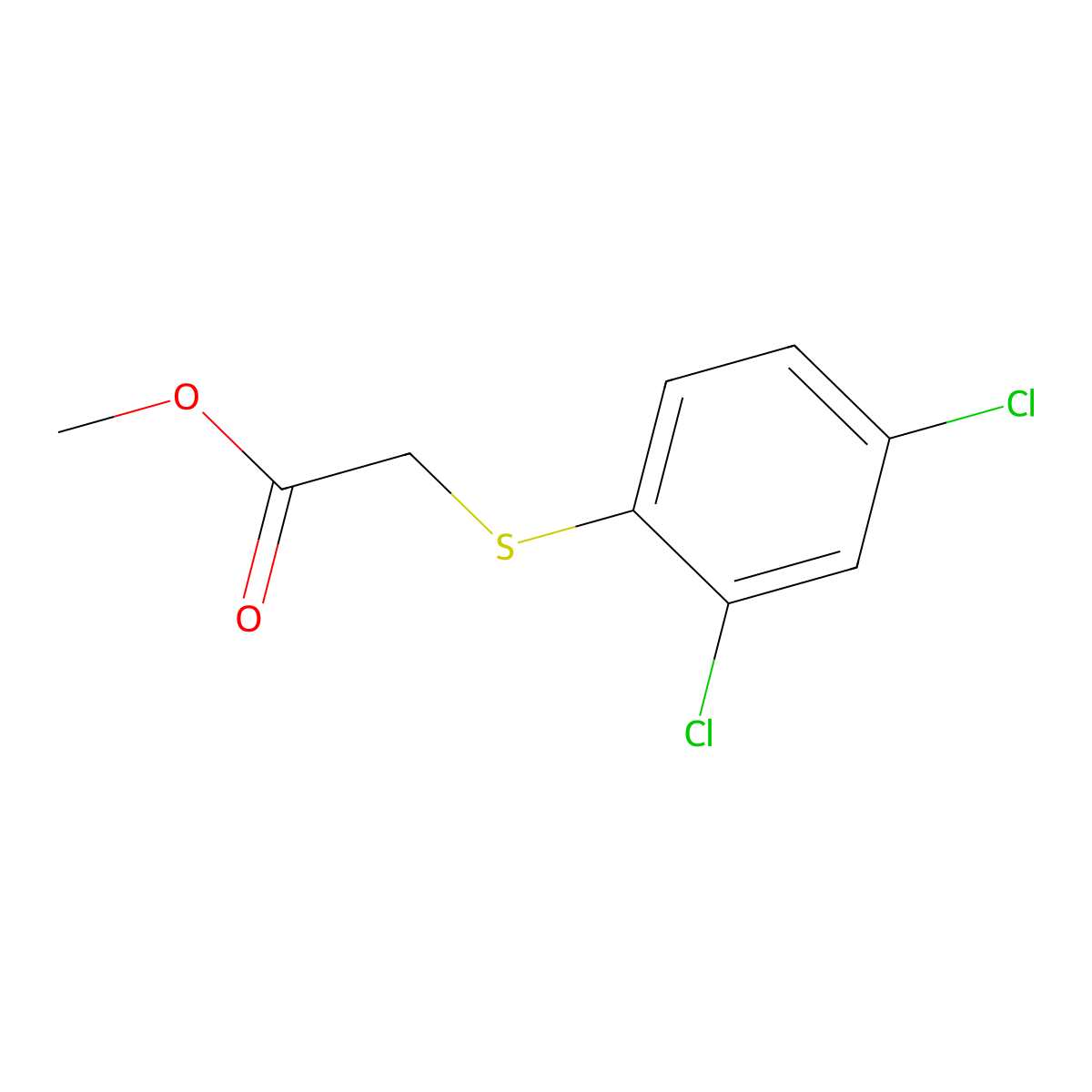 Methyl 2-[(2,4-Dichlorophenyl)thio]-acetate molecular structure, CAS 73448-74-5