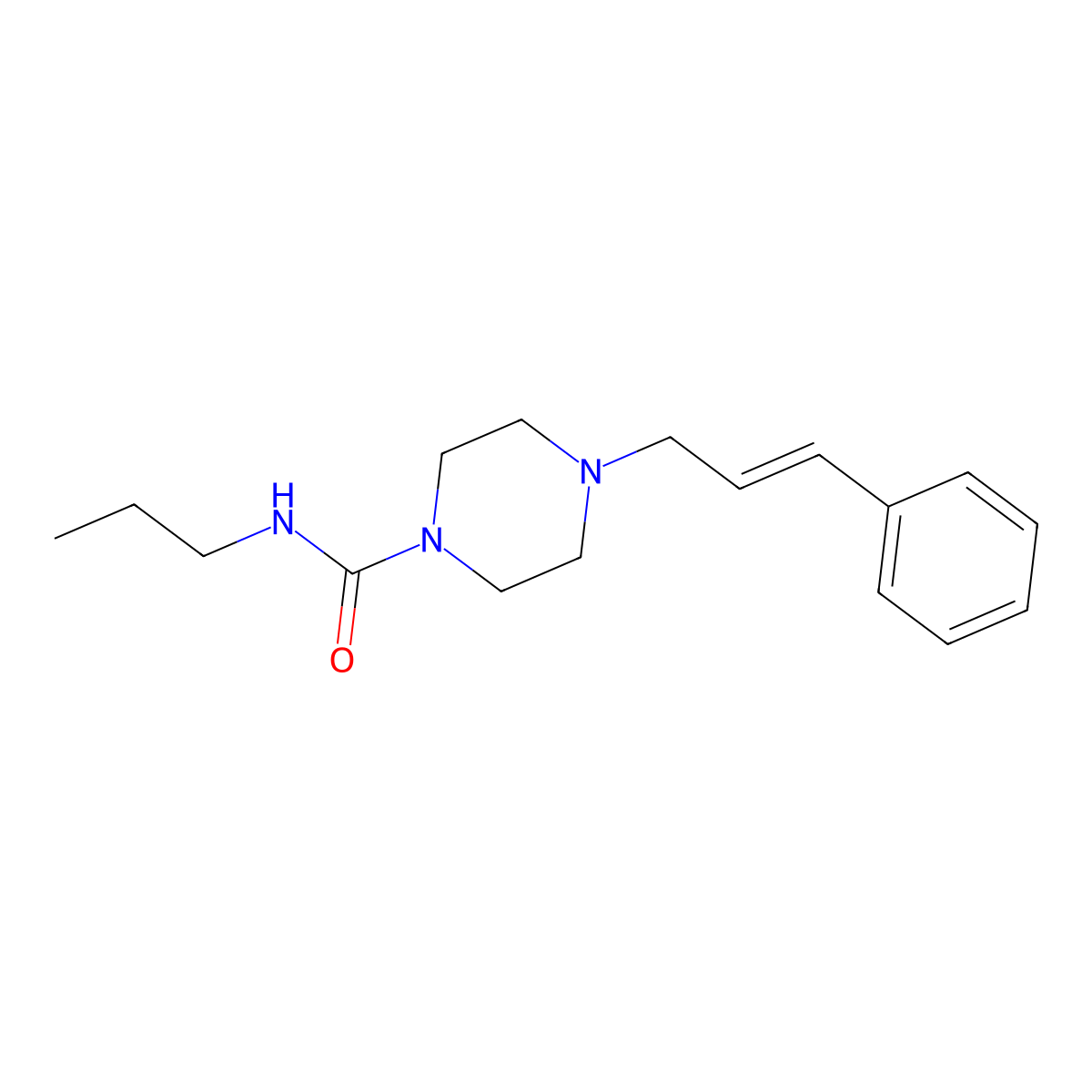4-[(2E)-3-phenylprop-2-en-1-yl]-N-propylpiperazine-1-carboxamide molecular structure, CAS 734480-33-2